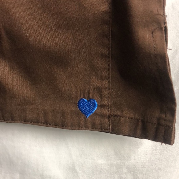 Brown pink nurse scrub top nurse mates small euc - Picture 8 of 10